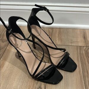 Elegant Black Strappy Heels with Ankle Strap